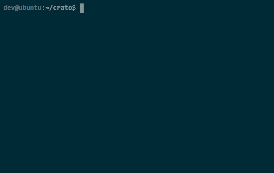 Crato deploy command run in the terminal