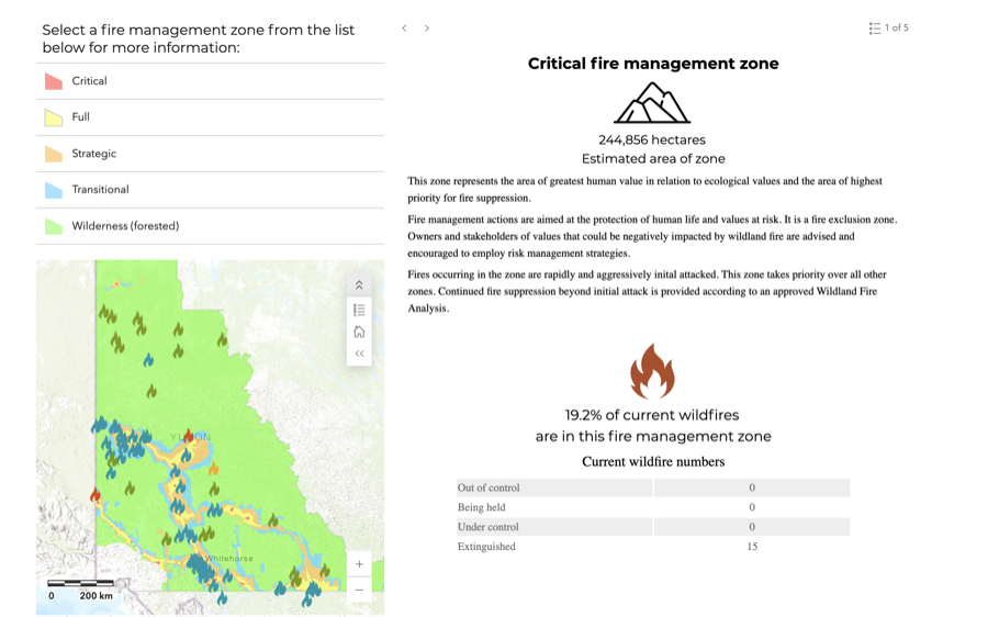 Yukon fire management zone map and dashboard
